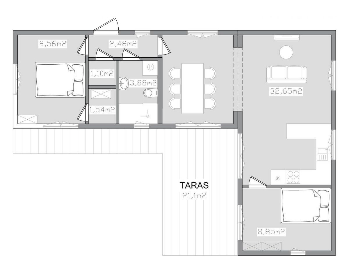 Raveno Modulheim 2, Grundriss B