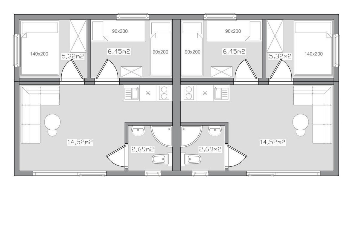 Raveno Modulheim 3, Grundriss B